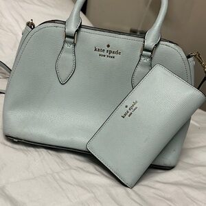kate spade Mint Green Dome Satchel with Wallet